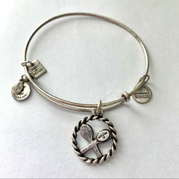 Alex and Ani | Jewelry | Racket Game, Set, Match Charm Bangle Bracelet | Silver - Picture 3 of 3